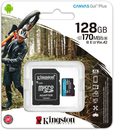 Карта памяти Kingston Canvas Go! Plus microSDXC 128GB (с адаптером)