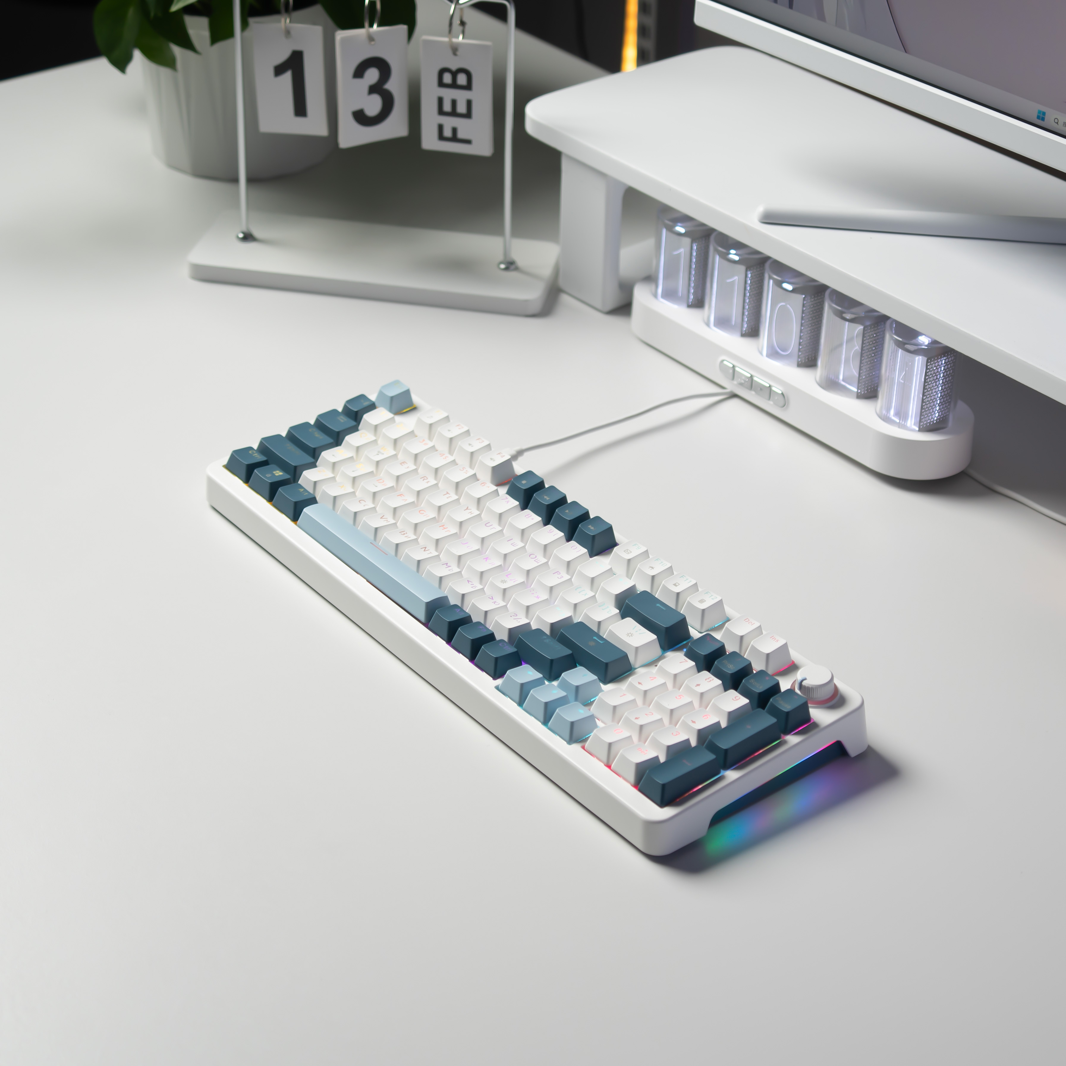 Клавиатура JEGG ZA98 White Navy Blue (TNT Red)