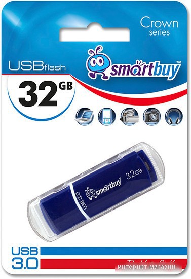 USB Flash Smart Buy Crown 32Gb Blue (SB32GBCRW-Bl)