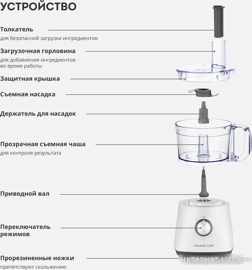 Кухонный комбайн Galaxy Line GL2312