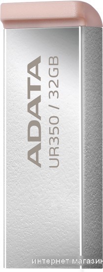 USB Flash ADATA UR350 32GB UR350-32G-RSR/BG (серебристый/коричневый)