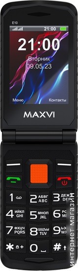 Кнопочный телефон Maxvi E10 (оранжевый)
