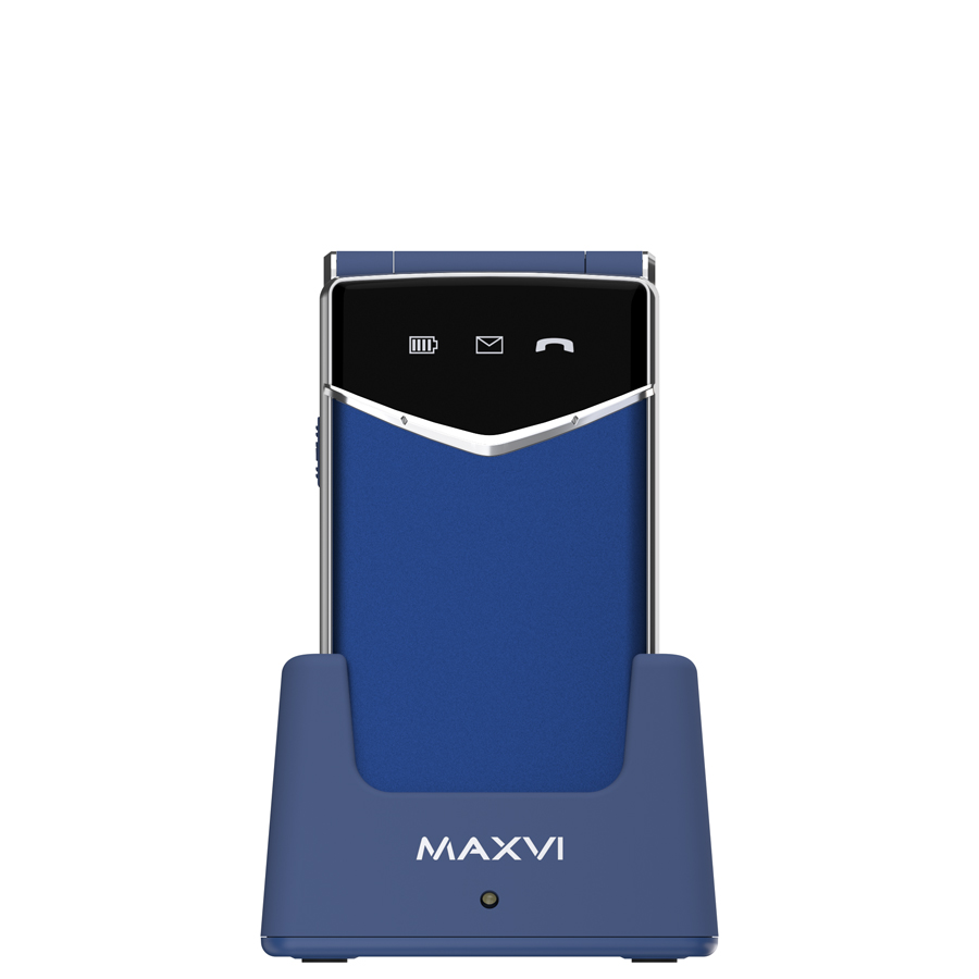 Телефон Maxvi E11ds (синий/серебристый)