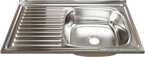 Кухонная мойка Mixline 528178 (правая, полированная, 0.8 мм)