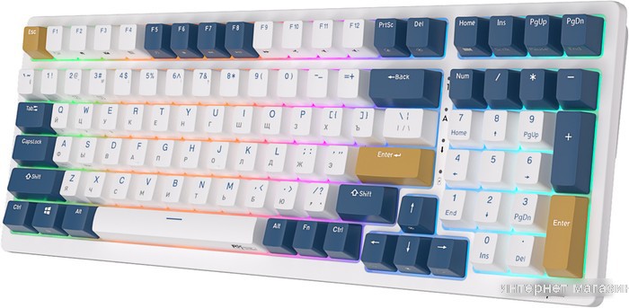Беспроводная клавиатура Royal Kludge RK98 RGB Klein Blue (RK Red)
