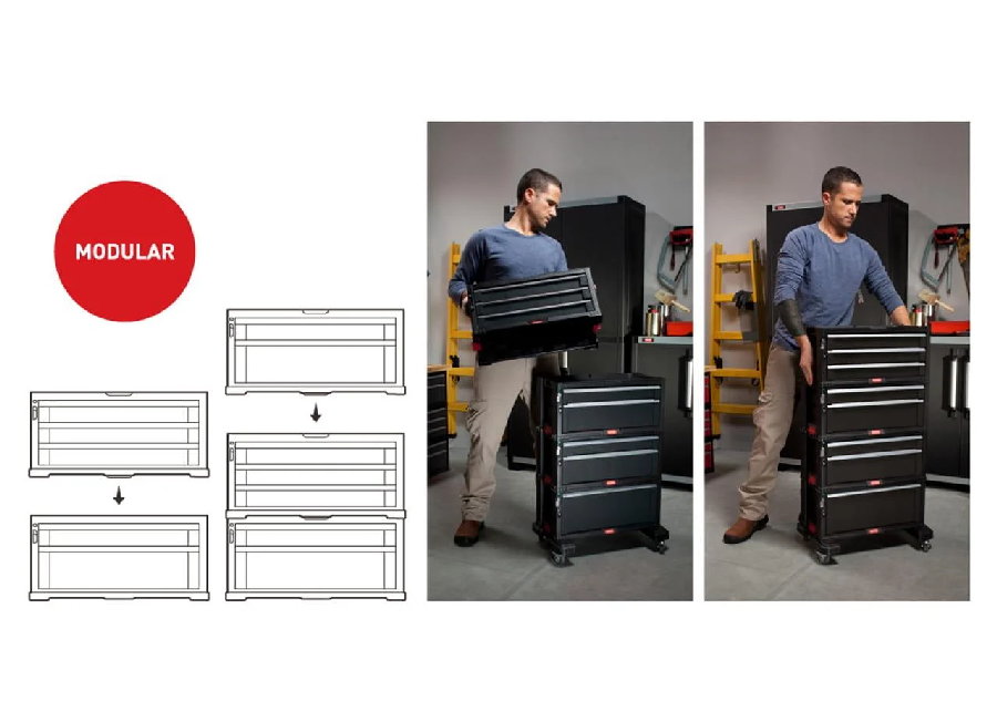 Модуль к комоду Keter Tool Chest 3 Drawers, черный
