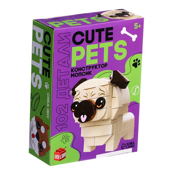 Конструктор Unicon Cute pets. Мопсик 9278946