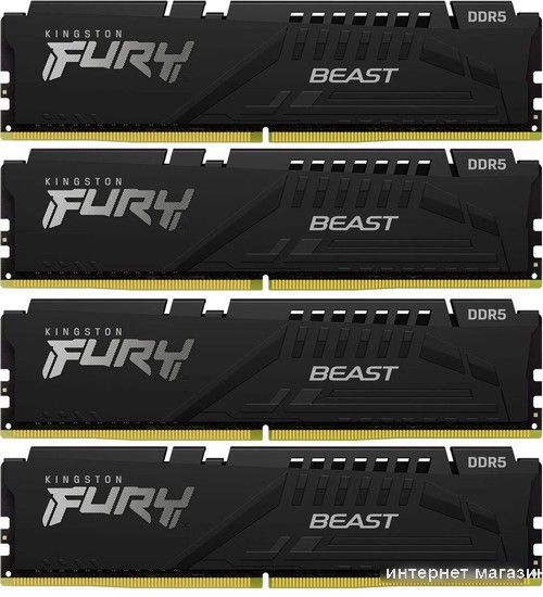 Оперативная память Kingston FURY Beast 4x16ГБ DDR5 6000 МГц KF560C40BBK4-64