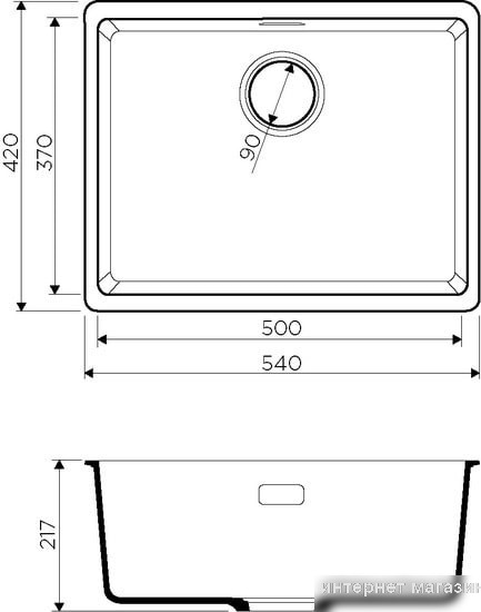 Кухонная мойка Omoikiri Kata 54-U SA