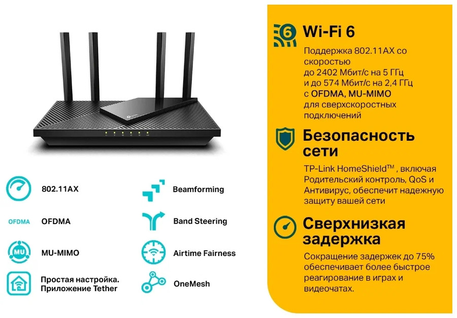 Wi-Fi роутер TP-Link Archer AX55