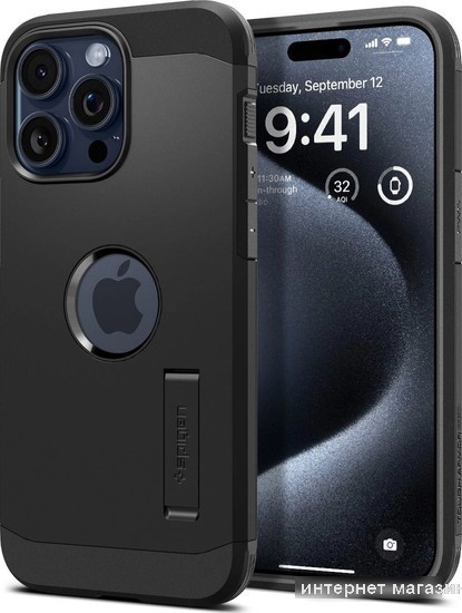 Чехол для телефона Spigen Tough Armor (MagFit) для iPhone 15 Pro Max ACS06594 (черный)