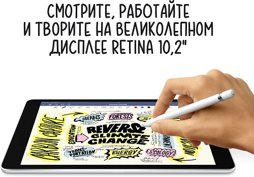 Планшет Apple iPad 10.2" 2021 64GB MK2K3 (серый космос)