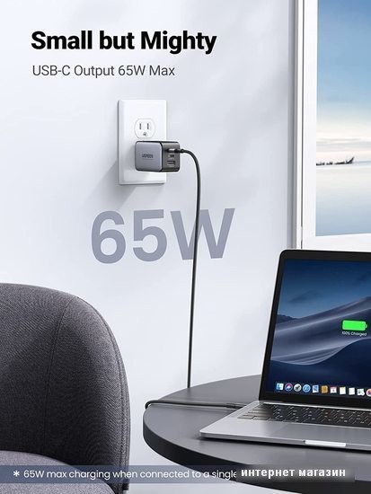 Сетевое зарядное Ugreen CD244 10335 (черный)