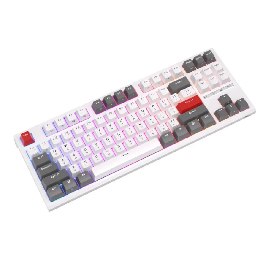 Проводная клавиатура Royal Kludge RK-R87 RGB (белый, RK Red)