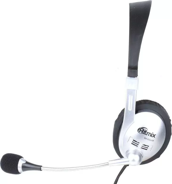 Наушники Ritmix RH-533 USB (серебристый)