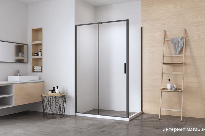 Душевой уголок Aquanet Pleasure Evo 120 AE65-120x80-BT (черный анодированный)