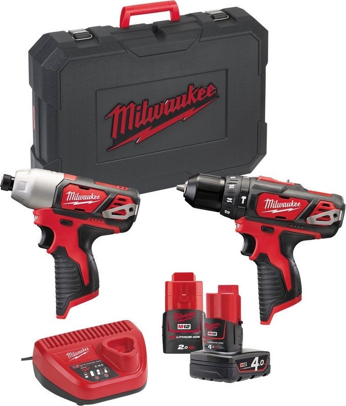 Milwaukee M12 M12BPP2B-421C 4933443497 (шуруповерт, винтоверт, 2 АКБ, кейс)