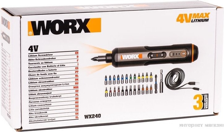 Электроотвертка Worx WX240 (с АКБ, кейс)
