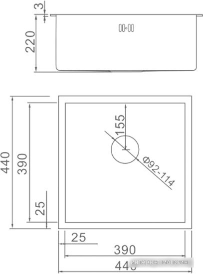 Кухонная мойка Gerhans K34444B (графит)