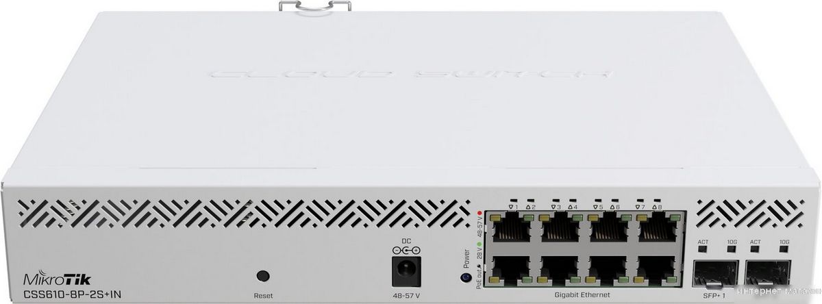 Управляемый коммутатор 2-го уровня Mikrotik CSS610-8P-2S+IN
