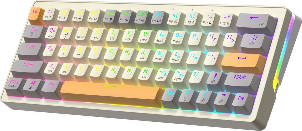 Клавиатура JEGG ZA63 Pro Beige Gray Yellow (TNT Yellow)