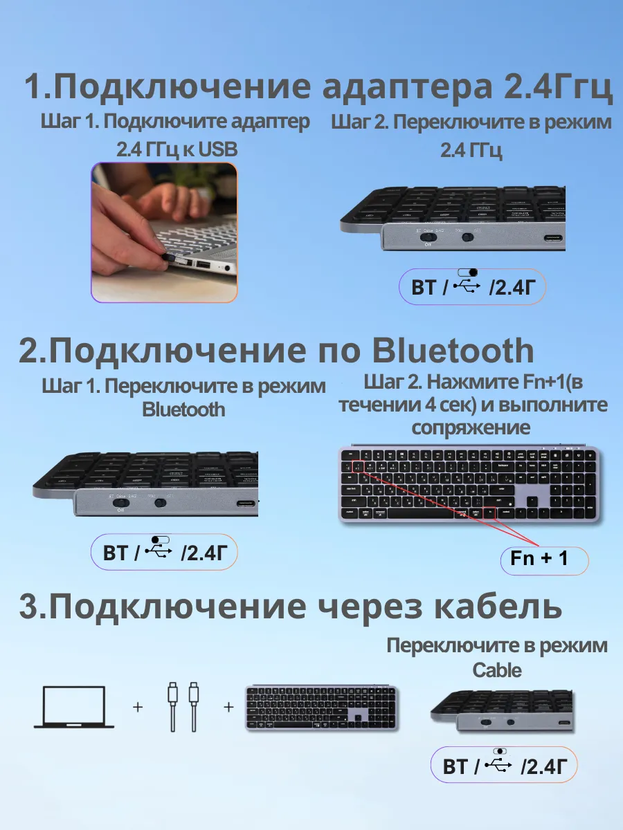 Клавиатура Keychron B1 Pro B1P-K1-RU (серый космос)