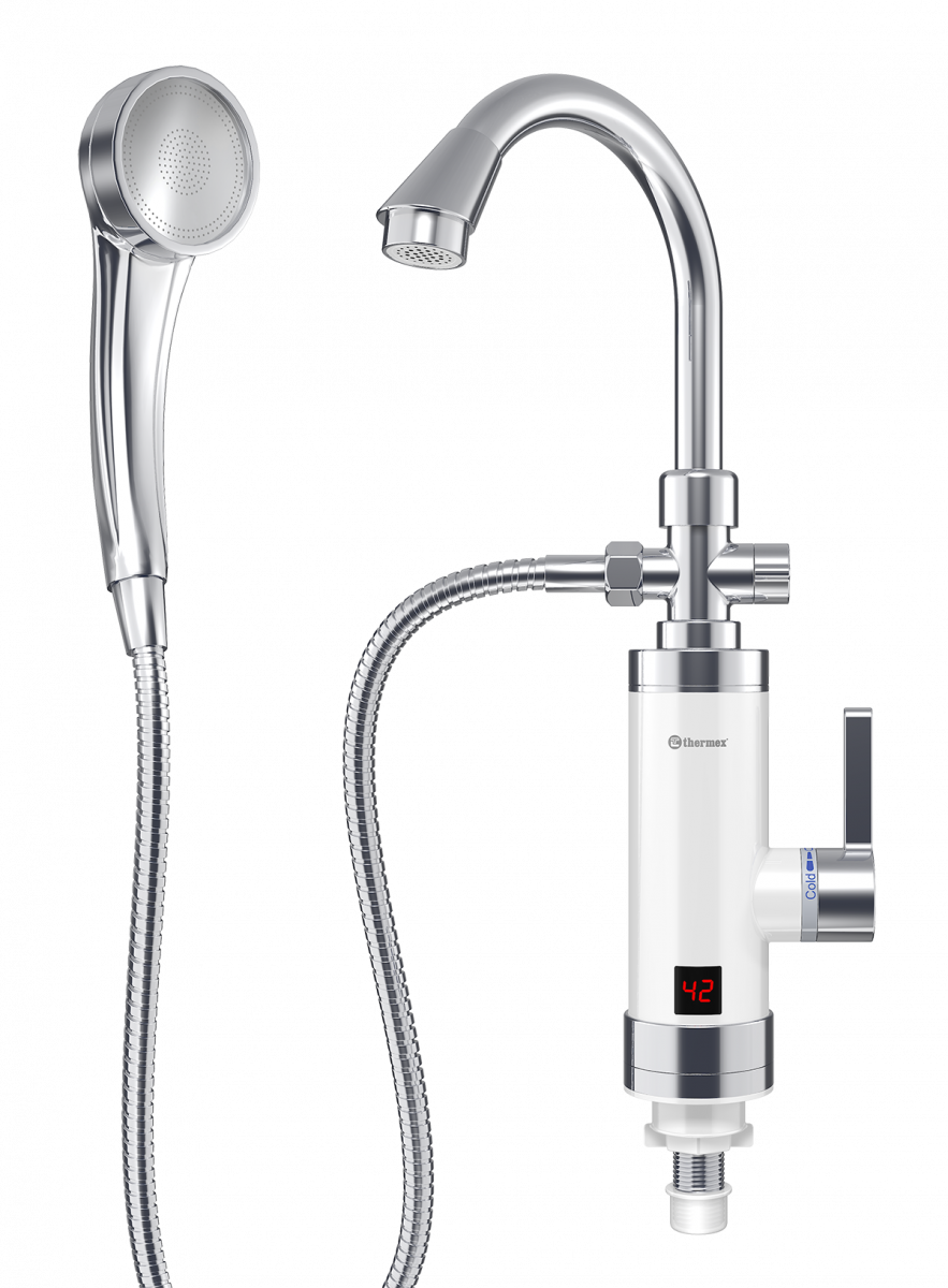Проточный электрический водонагреватель кран+душ Thermex Focus 3000