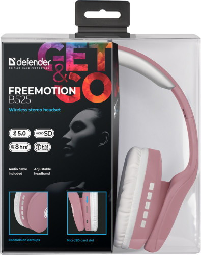 Наушники Defender FreeMotion B525 (розовый/белый)