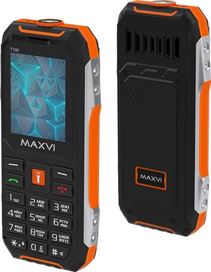Кнопочный телефон Maxvi T100 (оранжевый)