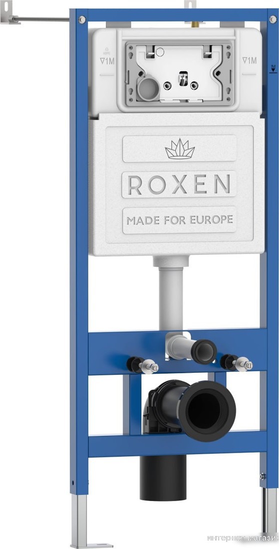 Унитаз подвесной Roxen Antares Gold в комплекте с инсталляцией StounFix Dual Fresh 6 в 1 968092 (кнопка: золото глянцевое )