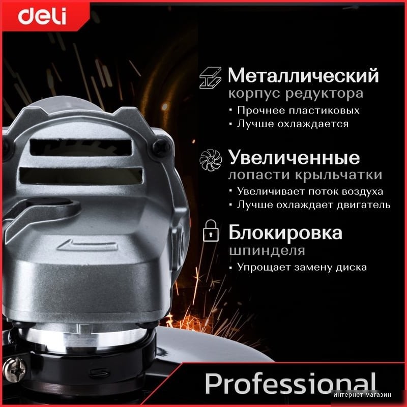 Угловая шлифмашина Deli DE-JM115-1E