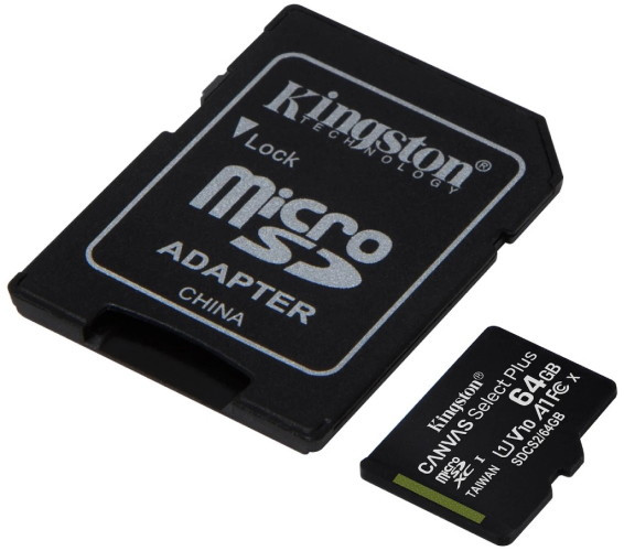 Карта памяти Kingston Canvas Select Plus microSDXC 64GB (с адаптером)