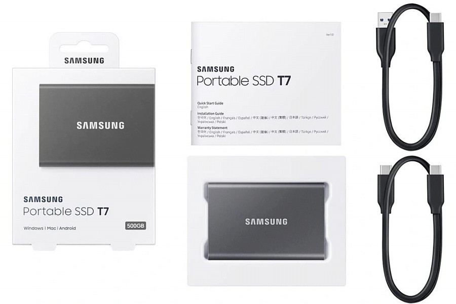 Внешний накопитель Samsung T7 2TB (черный)