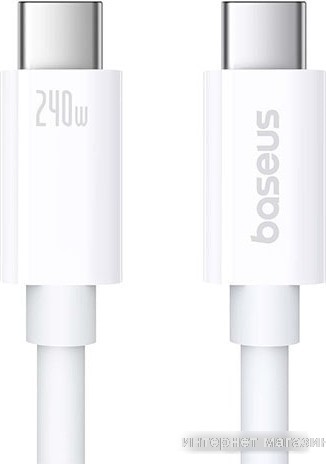 Кабель Baseus Superior Series 2 USB4 Full-Function Fast Charging Cable 240W USB Type-C - USB Type-C (1 м, белый)
