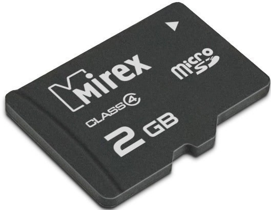 Карта памяти Mirex microSD (Class 4) 2GB (13612-MCROSD02)