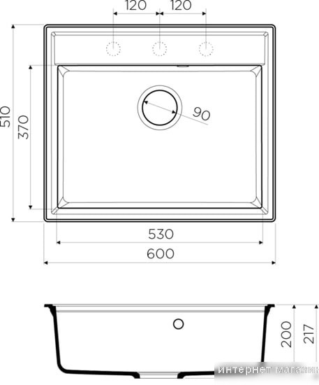 Кухонная мойка Omoikiri Daisen 60 PA