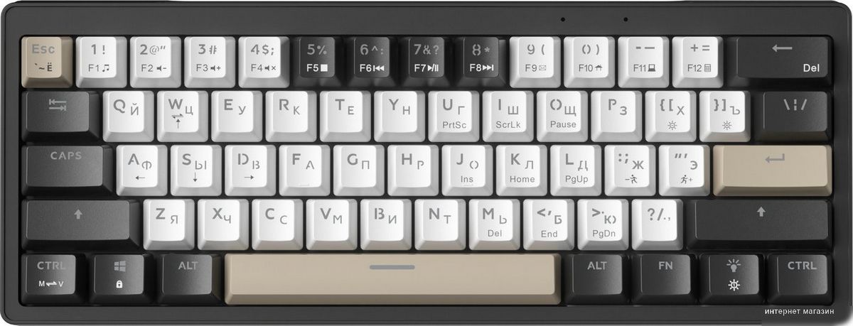 Клавиатура JEGG ZA61 White Black Brown (TNT Yellow)