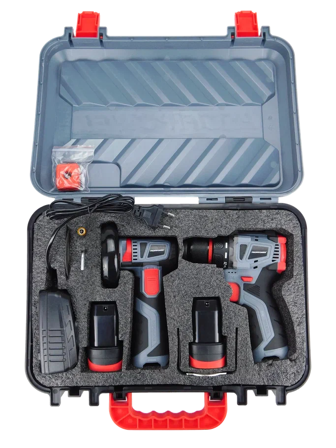 Profipower ProfiSet-2B16 E0229 (шуруповерт, болгарка, 2 АКБ, кейс)