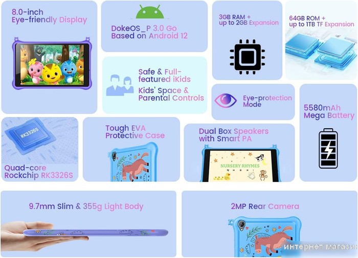 Планшет Blackview Tab 5 Kids 3GB/64GB (голубой)