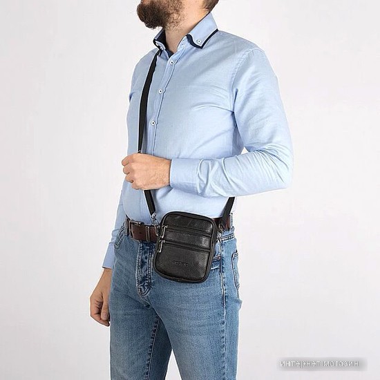 Мужская сумка Poshete 252-9950-BLK (черный)