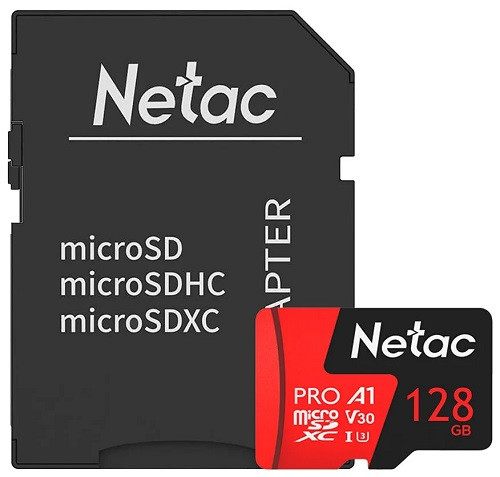 Карта памяти Netac P500 Extreme Pro 128GB NT02P500PRO-128G-R + адаптер