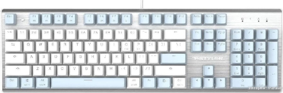 Клавиатура A4Tech Fstyler FS100 Neon (серебристый/голубой)