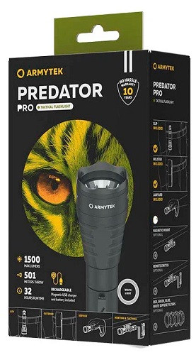 Фонарь Armytek Predator Pro Magnet USB (белый)