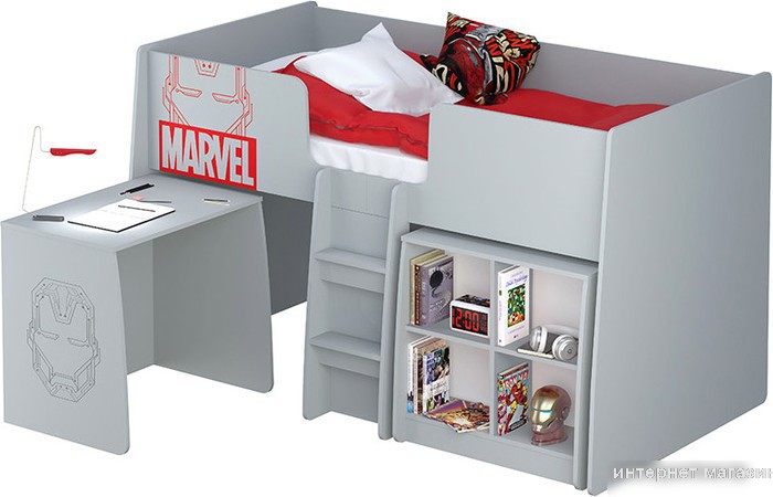Стол Polini Kids Marvel 4105 Железный человек (серый)