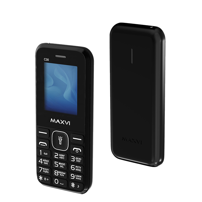 Кнопочный телефон Maxvi C30 (черный)