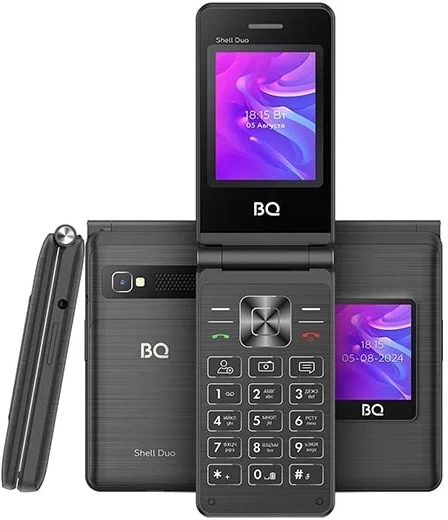 Кнопочный телефон BQ BQ-2412 Shell Duo (черный)