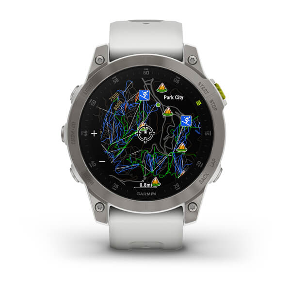 Умные часы Garmin Epix Sapphire Gen 2 (серебристый титан/белый)
