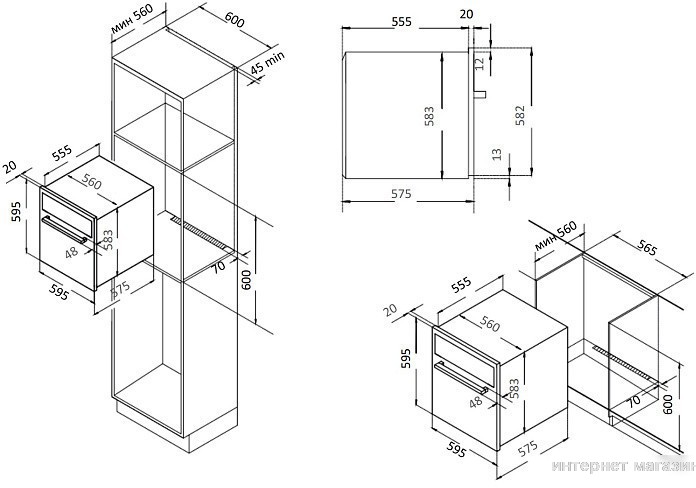 Электрический духовой шкаф Evelux EO 622 EB