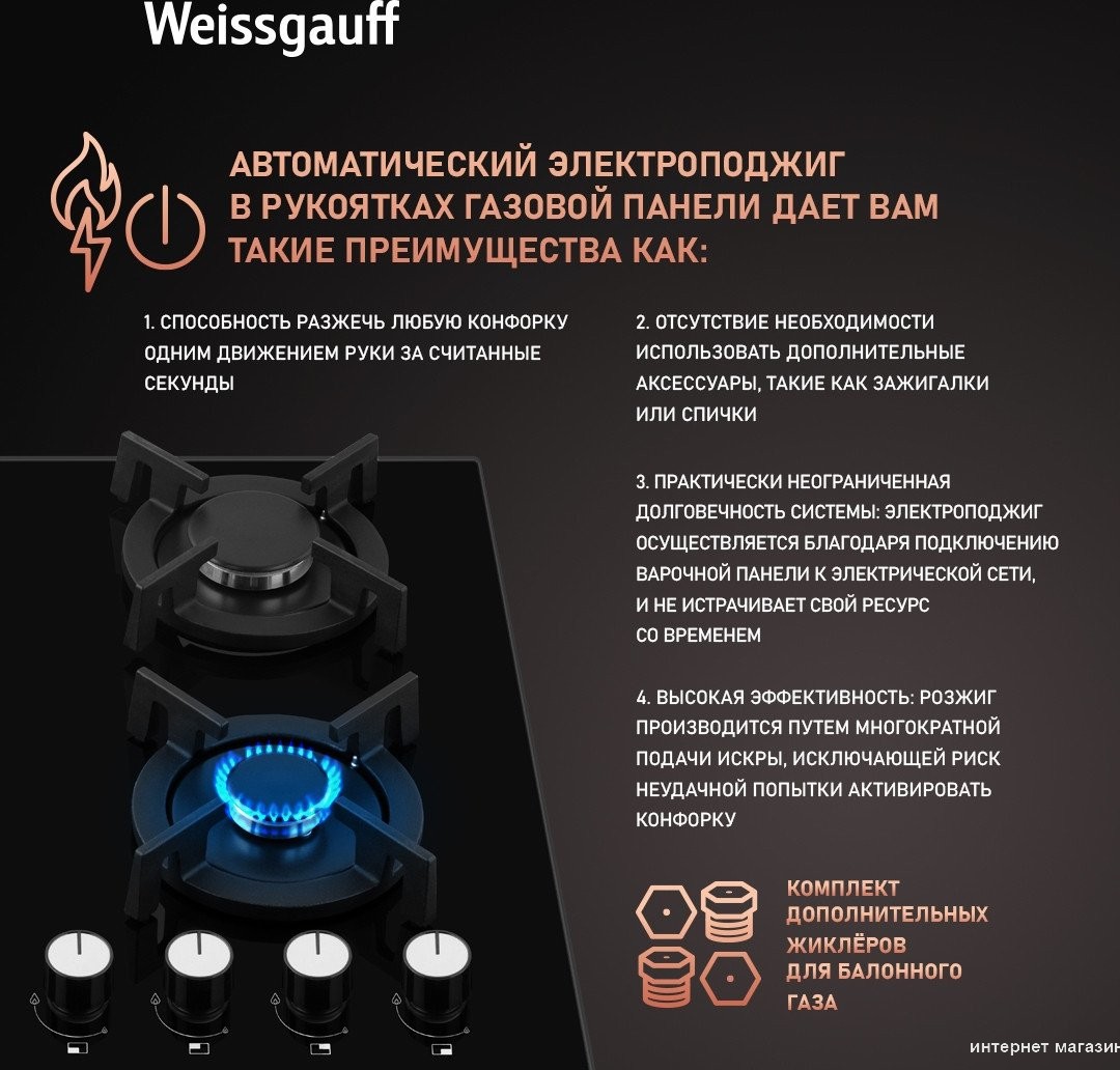 Варочная панель Weissgauff HG 640 BGV