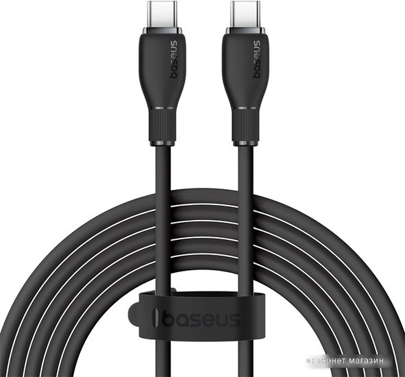 Кабель Baseus Pudding Series Fast Charging Cable 100W USB Type-C - USB Type-C (2 м, черный)